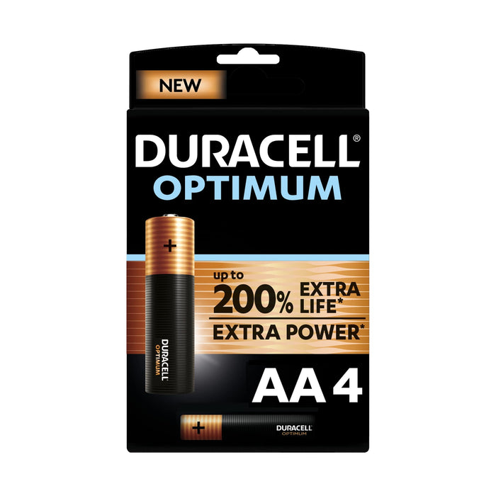 Duracell Optimum AA Alkaline Batteries 1.5V - 4 pack
