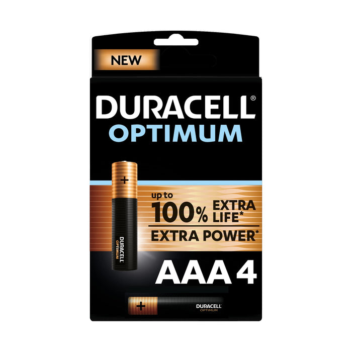 Duracell Optimum AAA Alkaline Batteries 1.5V - 4 pack