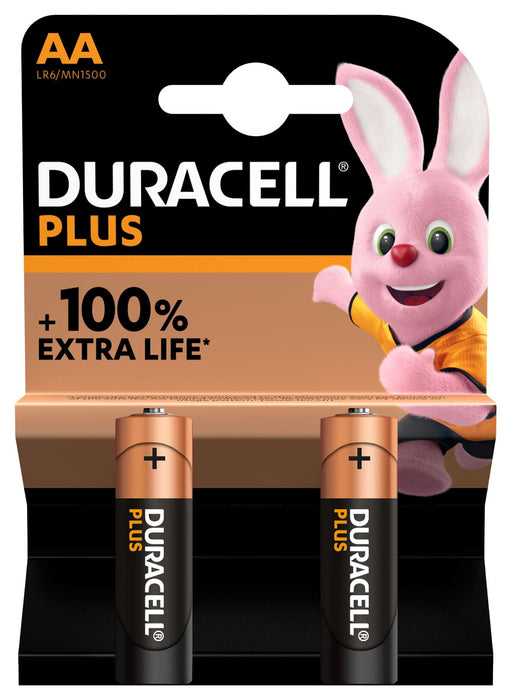Duracell Plus AA Alkaline Batteries 1.5V 2 Pack