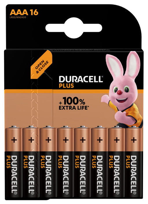 Duracell Plus AAA Alkaline Batteries 1.5V - 16 Pack