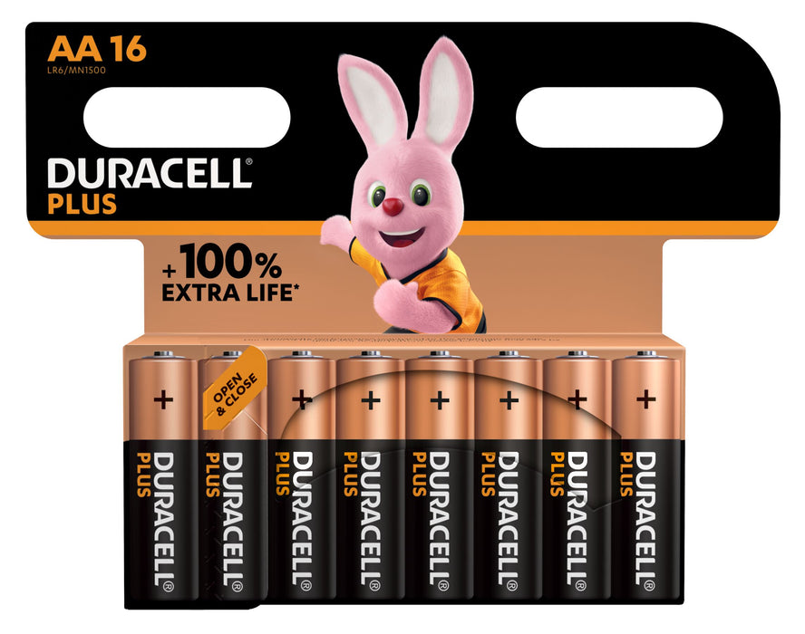 Duracell Plus AA Alkaline Batteries 1.5V - 16 Pack