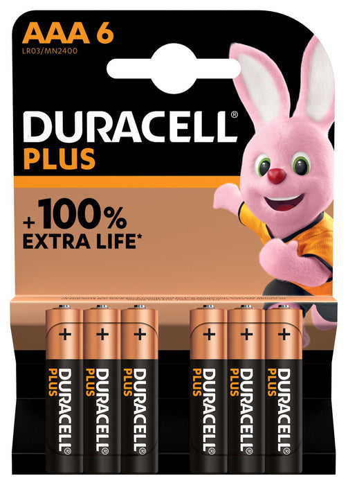 Duracell Plus AAA Alkaline Batteries 1.5V - 6 pack